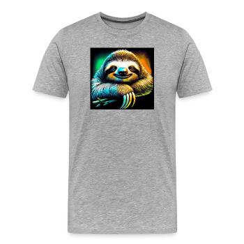 paresse - T-shirt bio Premium Homme - gris chiné - Devant - Damien (186cm)