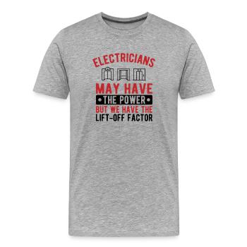 Elevator Mechanics - Electricians Lift-Off Gift - Men's Premium Organic T-Shirt - heather grey - Front - Damien (186cm)