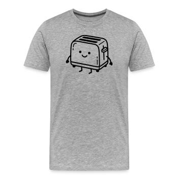 Kawaii-Toaster - Männer Premium Bio T-Shirt - Grau meliert - Vorne - Damien (186cm)