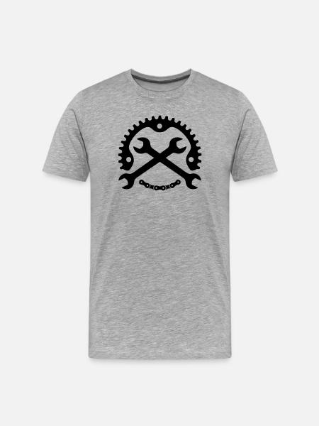 Bike Mechanic – Chainring Logo - Men's Premium Organic T-Shirt - heather grey