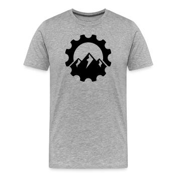 Plateau de montagne – Logo du vélo VTT - T-shirt bio Premium Homme - gris chiné - Devant - Damien (186cm)