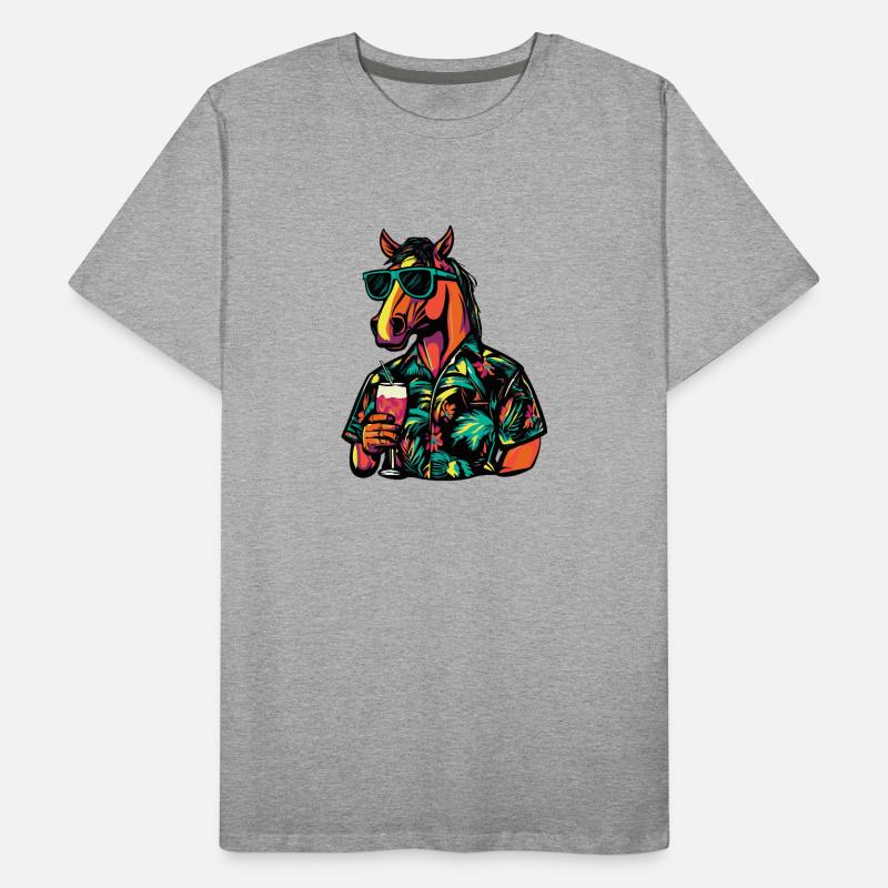 Horse Comic Summer Men's Premium Organic T-Shirt