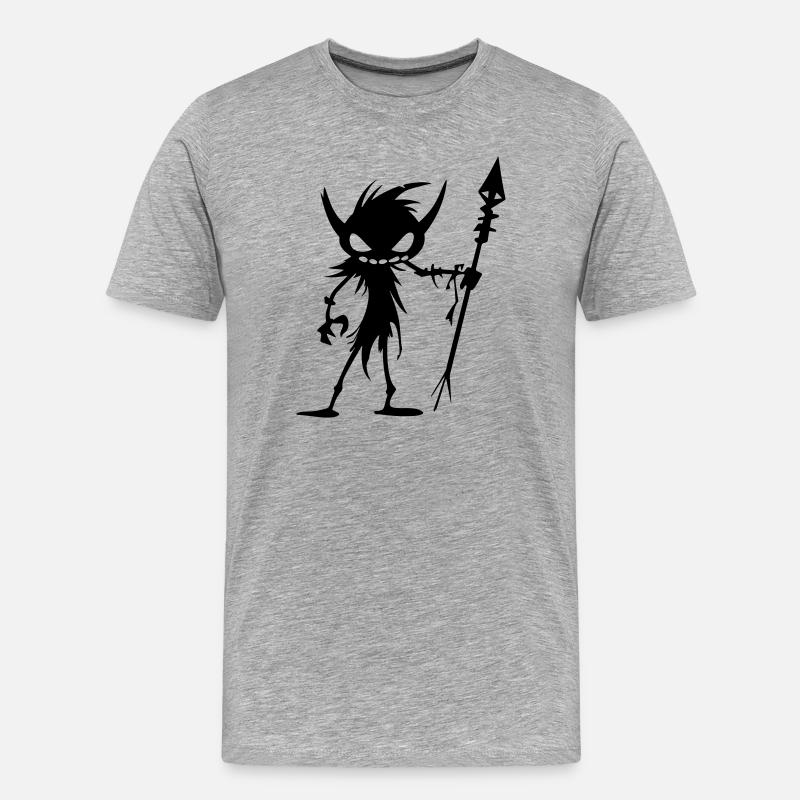 Goblin Ork - Männer Premium Bio T-Shirt - Grau meliert