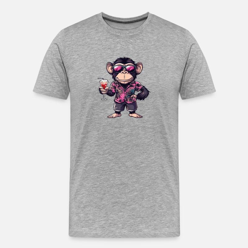 Monkey Comic Summer - Men's Premium Organic T-Shirt - heather grey
