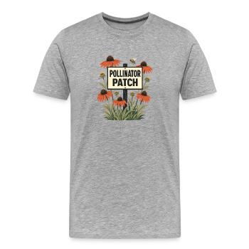 Parcelle de pollinisateurs Jardinier de jardin pollinisateur indigène - T-shirt bio Premium Homme - gris chiné - Devant - Damien (186cm)