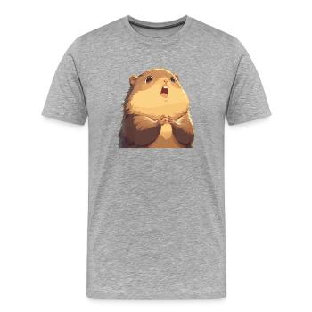 Marmottes Marmotte - T-shirt bio Premium Homme - gris chiné - Devant - Damien (186cm)