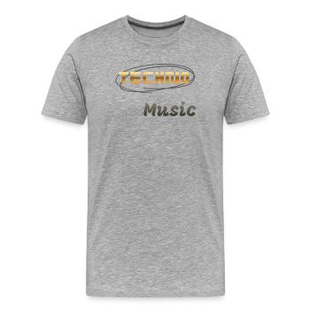 Musique techno - T-shirt bio Premium Homme - gris chiné - Devant - Damien (186cm)