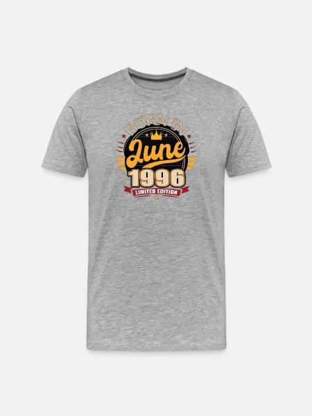Born in June 1996 - Men's Premium Organic T-Shirt - heather grey