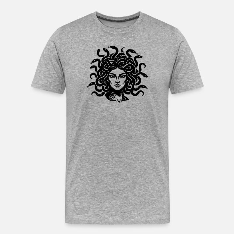 Medusa - Männer Premium Bio T-Shirt - Grau meliert
