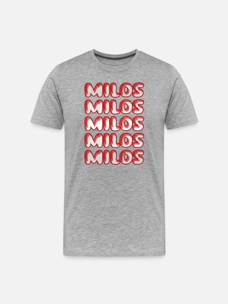 Geschenk für Milos - Männer Premium Bio T-Shirt - Grau meliert