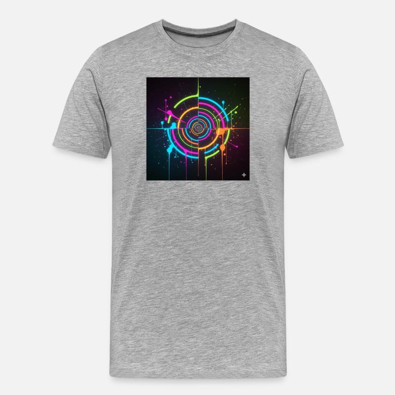 Éclaboussure de cercle néon - T-shirt bio Premium Homme - gris chiné