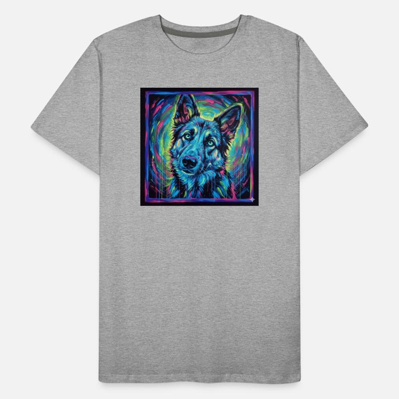 Regard de loup néon T-shirt bio Premium Homme