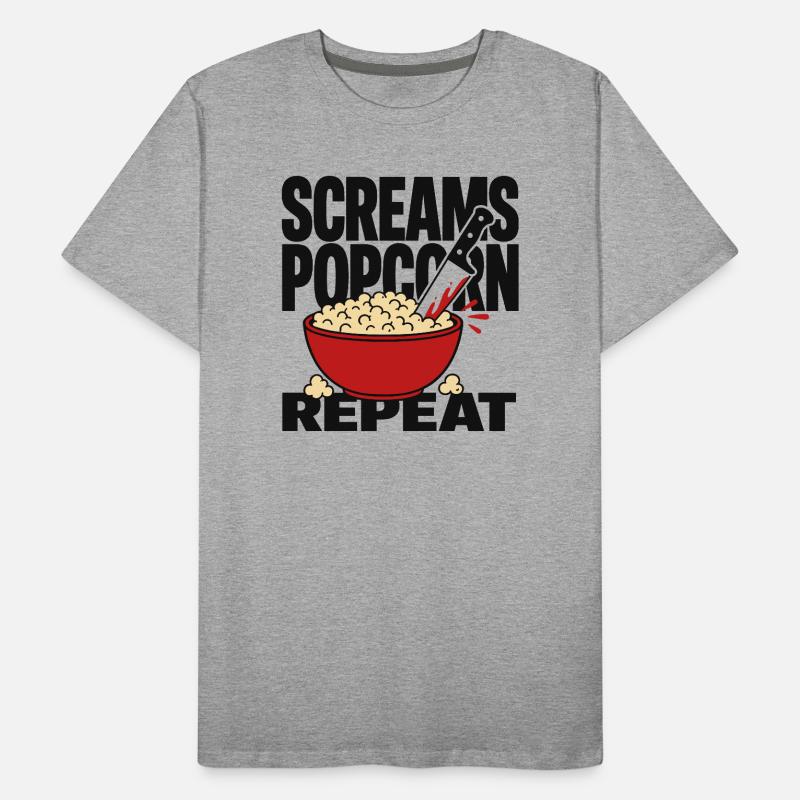 Screams Popcorn Repeat Männer Premium Bio T-Shirt