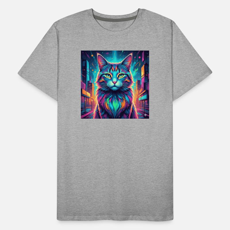 Chat néon T-shirt bio Premium Homme