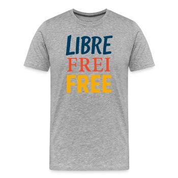 Libre - T-shirt bio Premium Homme - gris chiné - Devant - Damien (186cm)