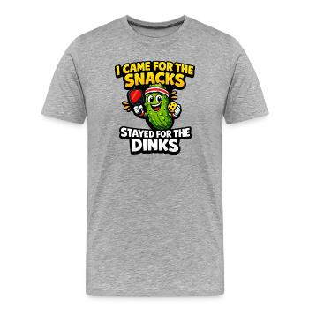 Gurkenheld: Snacks instead of dinks - Men's Premium Organic T-Shirt - heather grey - Front - Damien (186cm)