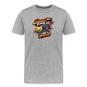 Royal Smash Tennis - T-shirt bio Premium Homme - gris chiné - Devant - Damien (186cm)