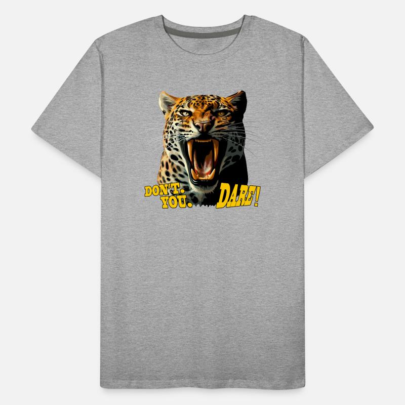 Leopardbrüllender Angriff – Wag es nicht Männer Premium Bio T-Shirt