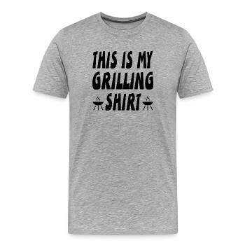 Griller - T-shirt bio Premium Homme - gris chiné - Devant - Damien (186cm)