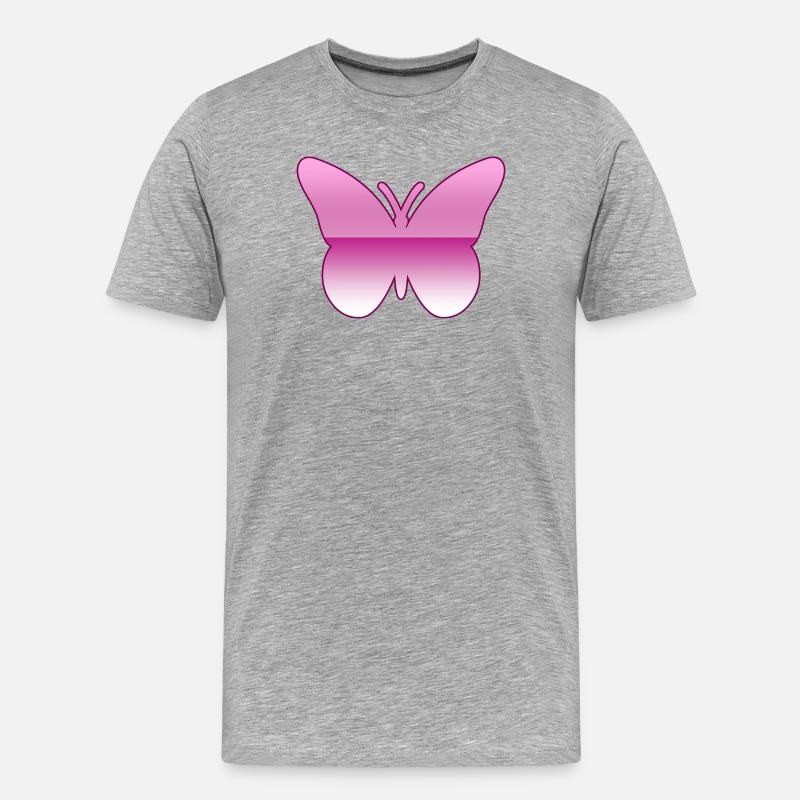 Schmetterling - Männer Premium Bio T-Shirt - Grau meliert
