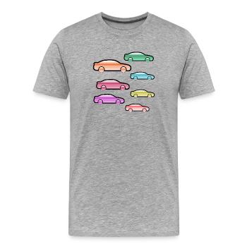 Automobiles - T-shirt bio Premium Homme - gris chiné - Devant - Damien (186cm)