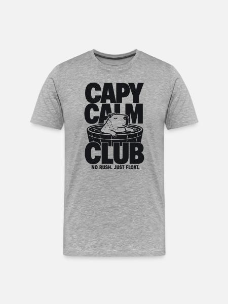 Capy Club Relaxed Capybara Design - Men's Premium Organic T-Shirt - heather grey
