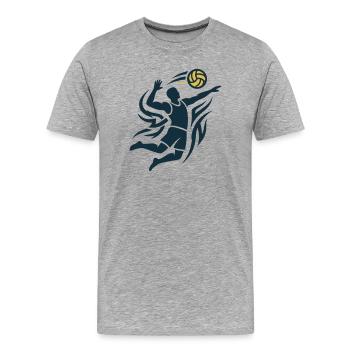 Joueuse de volley-ball Équipe de volley-ball papillon - T-shirt bio Premium Homme - gris chiné - Devant - Damien (186cm)