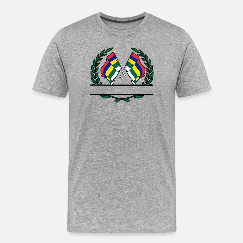 Terschelling Laurel Flags – Island Pride - Men's Premium Organic T-Shirt - heather grey