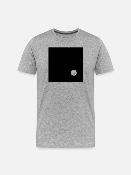 White circle on Black square - Men's Premium Organic T-Shirt - heather grey