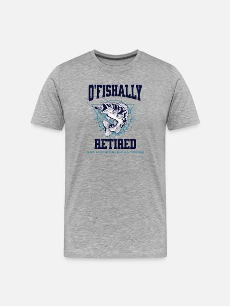 Ofishally Retired Fishing - Men's Premium Organic T-Shirt - heather grey