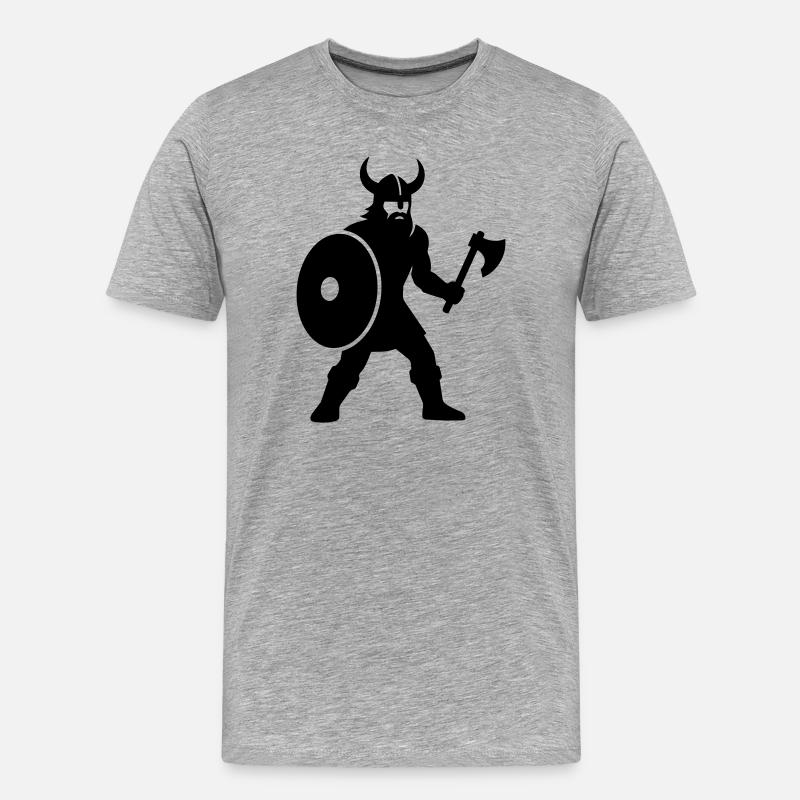 Wikinger - Männer Premium Bio T-Shirt - Grau meliert