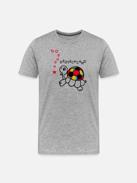 Regenbogen Fußball - Männer Premium Bio T-Shirt - Grau meliert