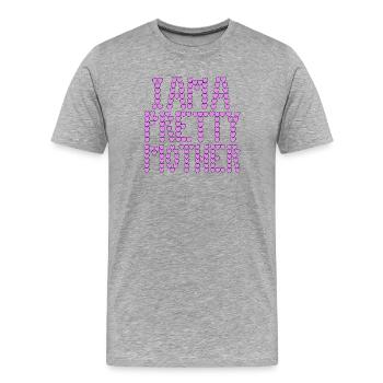 Je suis une jolie typographie maternelle - T-shirt bio Premium Homme - gris chiné - Devant - Damien (186cm)