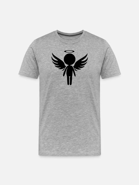 Engel Symbol - Männer Premium Bio T-Shirt - Grau meliert