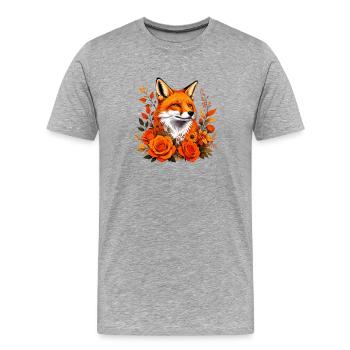Fox in autumn rush - Men's Premium Organic T-Shirt - heather grey - Front - Damien (186cm)