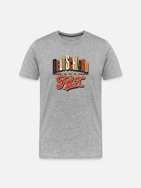 DeutschlandFan Retro Schriftzug - Männer Premium Bio T-Shirt - Grau meliert