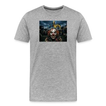 Fou de clown - T-shirt bio Premium Homme - gris chiné - Devant - Damien (186cm)