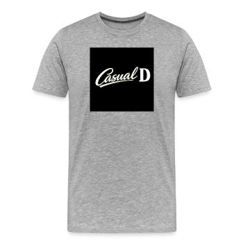 Casual D Vintage Script - Men's Premium Organic T-Shirt - heather grey - Front - Damien (186cm)