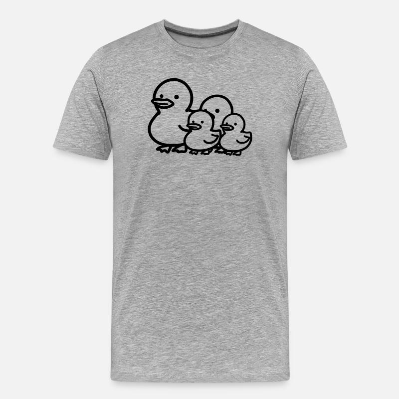 Entenfamilie - Männer Premium Bio T-Shirt - Grau meliert