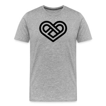 Infinite Heart - Men's Premium Organic T-Shirt - heather grey - Front - Damien (186cm)