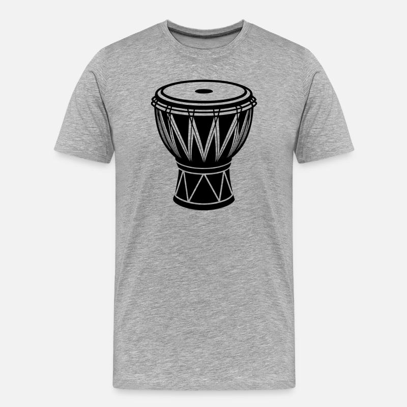 Afrikanische Conga-Trommel - Männer Premium Bio T-Shirt - Grau meliert
