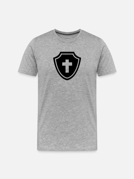 Armor of God Shield - Men's Premium Organic T-Shirt - heather grey