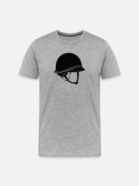 Casque de l’armée - T-shirt bio Premium Homme - gris chiné