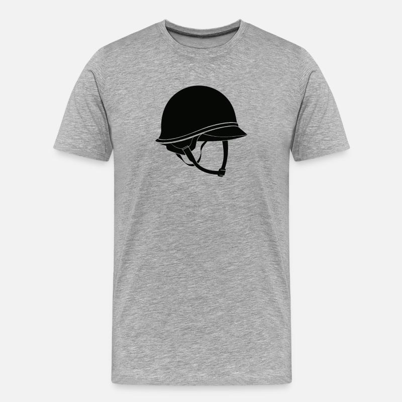 Casque de l’armée - T-shirt bio Premium Homme - gris chiné