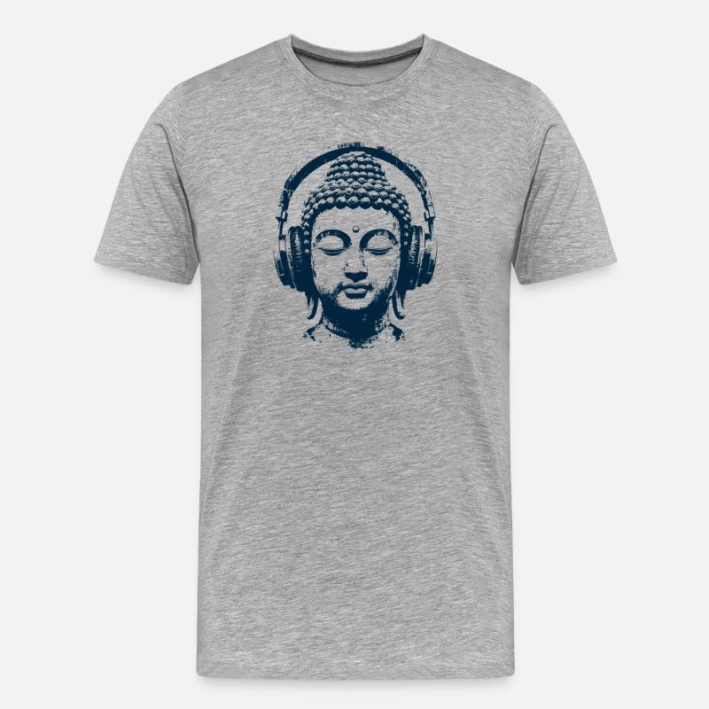 Zen Buddha - Männer Premium Bio T-Shirt - Grau meliert
