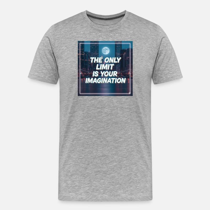 Seule votre imagination pose des limites - T-shirt bio Premium Homme - gris chiné