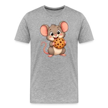 Drôles de petits biscuits mignons en forme de souris en forme de bonbons à grignoter - T-shirt bio Premium Homme - gris chiné - Devant - Damien (186cm)