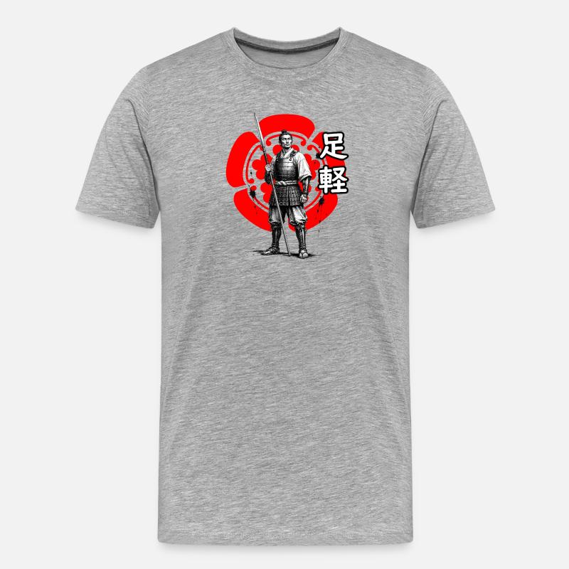 Ashigaru du clan Oda, période Sengoku - T-shirt bio Premium Homme - gris chiné