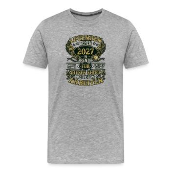 Rente 2027 Legende Ruhestand Retro Geschenk - Männer Premium Bio T-Shirt - Grau meliert - Vorne - Damien (186cm)