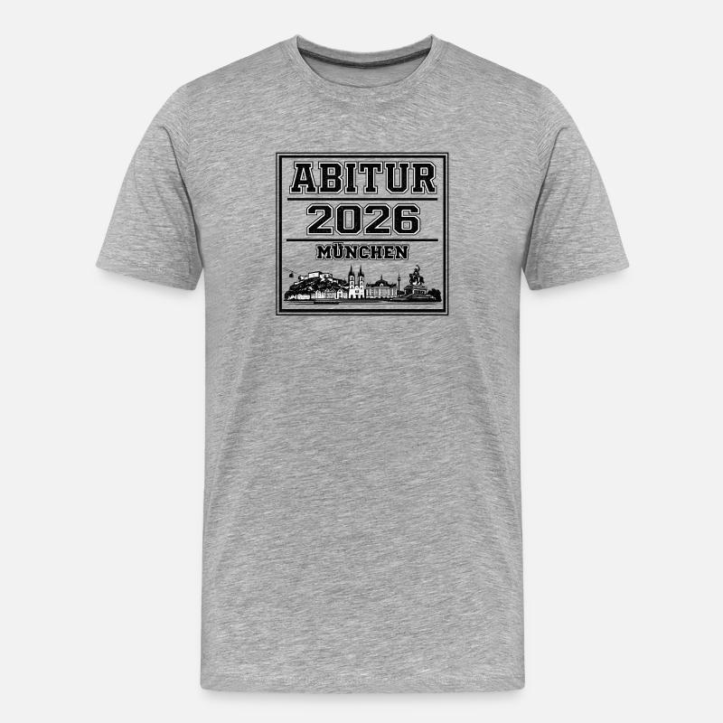Abitur-2026-Muenchen - Männer Premium Bio T-Shirt - Grau meliert